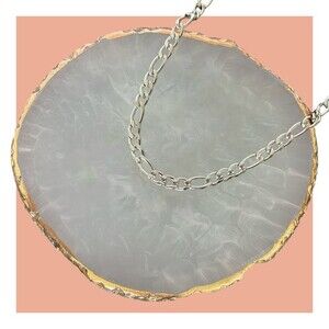 Silver Plated Figaro Chain Necklace | BRAND NEW Fashion Jewelry for Layering